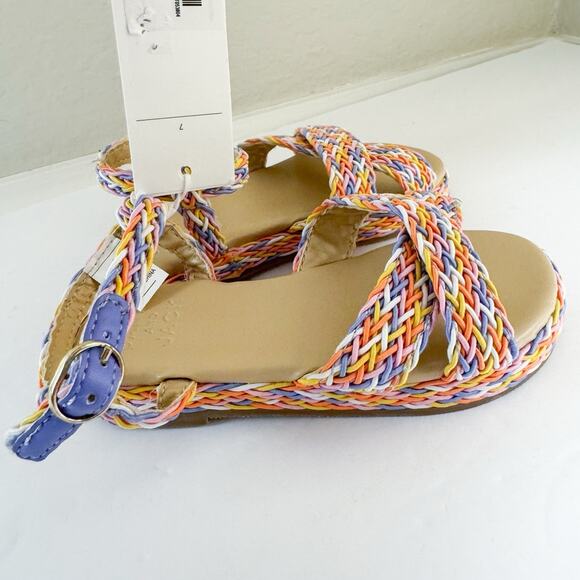 Janie and Jack Girls Braided Espadrille Sandals SIZE 7 Bali Sunset Rainbow NWT - Picture 6 of 9